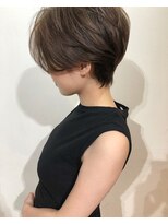 ヘアデザイン ソラ(Sola)&nbsp;似合わせ丸みマッシュショートヘア×暗髪ベージュ