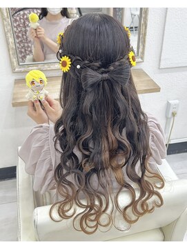 プティクローシェ バイ クオーレ(petite cloche by CUORE) 【量産型】立体リボン編み込みハーフアップ