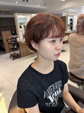 アッシュ 下北沢店(Ash) ブリーチなしでハイトーンオレンジカラー