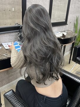 ラフヘアデザイン(Raf hair design) バレイヤージュコントラストハイライトインナーカラーボブ