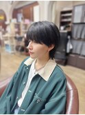 マッシュウルフ メンズライク ブルーブラック 韓国ヘア 王寺