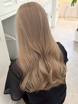 サンク 原宿 表参道(cinq) ダブルカラーミルクティーベージュグレージュレイヤーカット韓国