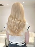 15429抜きっぱなしブリーチセミロングレイヤーホワイトブロンド