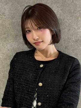 キャパ セントラル 天神 大名店(CAPA central) シースルーバング ナチュラルブラウン 丸みボブ 髪質改善