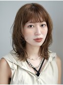 レイヤーミディアム/レイヤーボブ/絶壁解消/前髪あり/20代/30代