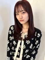 ローネス 銀座(LONESS)&nbsp;レイヤーカットチェリーピンク大人ミディアムくびれレイヤー銀座