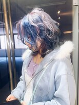 ギグス 栄店(gigs)&nbsp;デザインカラー　ボブ　ピンクカラー　ブルーカラー