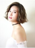 透明感のあるウェーブボブ【RENJISHI 宮本】