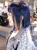 ロリム(RorriM)&nbsp;外ハネボブ　ダブルカラー　サファイアブルー