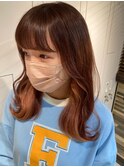 saraju ニシカワ  インナーカラーピンクベージュ
