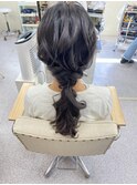 結婚式ヘアアレンジ　ローポニー　ダウンスタイル