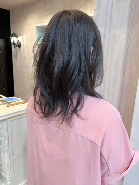 キャアリー(Caary) 福山ブリーチなし透明感ダークグレージュ似合わせカット顔まわり