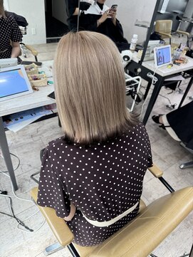 アジールヘア 所沢プロペ通り店(agir hair) エンドカラーミルクティーオンブラックデザインカラー夏所沢練馬