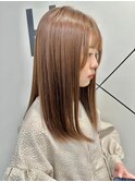 艶髪ミディアム/前髪/ベージュカラー/ダブルカラー