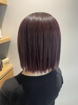 トリート 海浜幕張店(TREAT) 切りっぱなしボブ×レッドブラウン