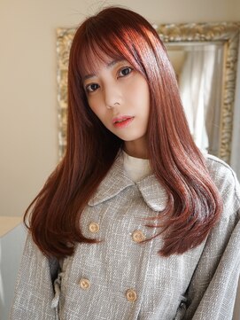 ホール(WHOLE) 【WHOLE】ピンクカラー×重めロング