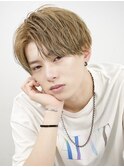 ショートアップバングデコだし束感ラウンドマッシュショート渋谷