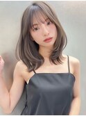 くびれミディアム/簡単ヘアセット/ベージュ/トレンドカラー