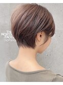 前髪小顔ニュアンスカラー大人ショートボブヘア20代30代40代