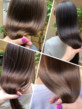 くせ毛・広がりのお悩み解消！毛先までまとまる憧れのサラ艶ストレートヘアが叶う☆ブリーチ毛でも相談OK♪