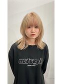 ブロンドベージュ/フェイスレイヤー/ブリーチありダブルカラー