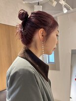 ラミエ バイ メルト 吉祥寺(lamie by melt) 小川/ブリーチなしwカラーピンクラベンダーお団子アレンジ吉祥寺