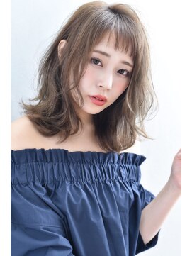 オウル(Owll) ★DISHEL ★大人かわいいふわミディ★ブルージュ斜めバング