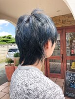 オシャマヘアー ウエスト店 ハイライトブルー