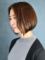 オーキッドバイヘアー(OrchiD.byhair) 前下がりボブ/白髪ぼかしハイライト／20代30代40代