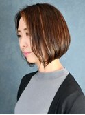 前下がりボブ/白髪ぼかしハイライト/20代30代40代