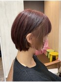 ワインレッド×イヤリングカラー×ベージュ♪