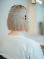 ベンジー 薬院大通店(benji)&nbsp;切りっぱなしボブ×ハイトーン×ミルキーベージュ