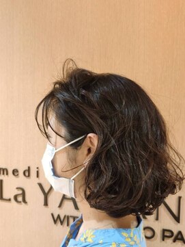 ラヤマノ ひばりが丘パルコ(La YAMANO) 前髪から韓国っぽさを取り入れて/ボブパーマ/30代40代50代