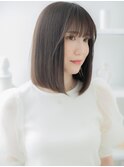 アッシュオリーブ前下がり艶髪エアストレートa越谷20代30代40代