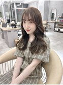 韓国風ヘア/ワンホンヘア/ベージュカラー/顔周りカット