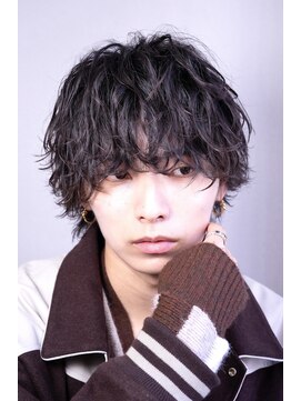 アイトーキョー 渋谷(AI TOKYO) アッシュブラック緩波マッシュウルフ