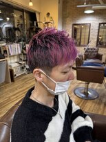 トータルビューティーサロン プリエ(prier)&nbsp;メンズショート/ブリーチデザイン/パープルカラー/オンブレ