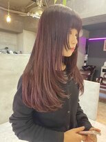 クロムス 梅田茶屋町店(clomus)&nbsp;ルビーピンク×内巻きレイヤー 梅田茶屋町