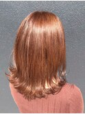 髪質改善/アプリコットブラウン/外ハネスタイル