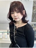 mayu//韓国風くびれ巻きミディアムレイヤーカットハッシュカット