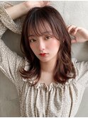姫カット/レイヤーロング/ニュアンスカラー/モカグレージュ