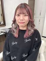 ベルヘアーデザイン 堺東(Belle hair Design)&nbsp;ピンクカラー/インナーカラー/イヤリングカラー/外国人風/くびれ