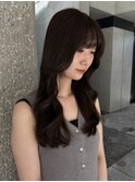 ブラウンベージュ/ミルクティーブラウン/韓国風ヘア