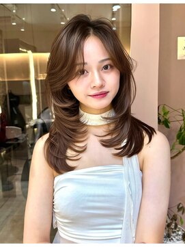 ロンドガーネット 池袋(Lond garnet) ミニウルフレイヤーカット顔周り前髪韓国ミディアムロング/池袋