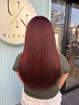 アン ブリーチ(UN BLEACH)&nbsp;ダブルカラー×髪質改善TRワインレッドカラー【西】