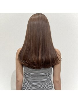 重めナチュラルセミロング/ブラウンベージュ20代30代40代