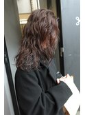 ロングニュアンスパーマ×チョコレートブラウン