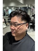 色気漂うフェード風スパイラルパーマ