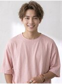 池袋 メンズカット センターパート 縦落ちパーマ アップバング