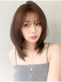 モテ髪夏大人可愛いくせ毛風カール薄めバングサイドバング